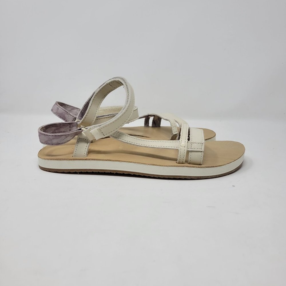 Teva Universal Leather Strappy Sandal White Beige sz 9 - Picture 2 of 7